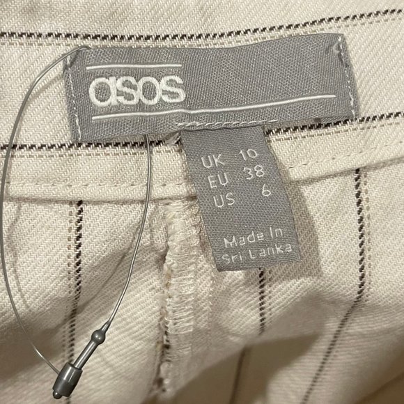 ASOS Beige Striped Wide Leg Pant - Picture 6 of 8